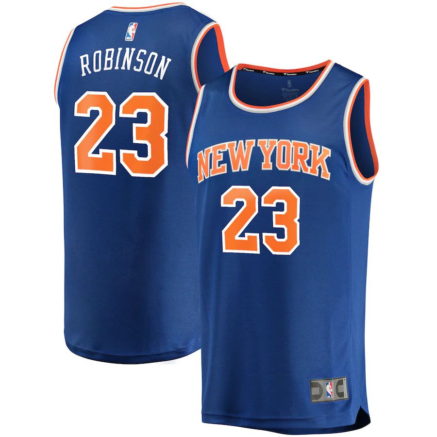 Men New York Knicks #23 Mitchell Robinson Fanatics Branded Royal Fast Break Replica Player NBA Jersey